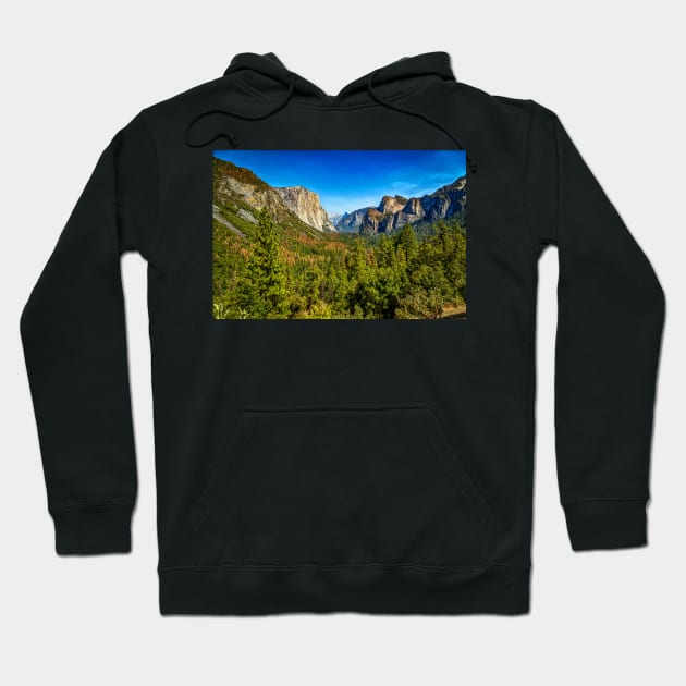 Tunnel View, El Capitan Half Dome Cathedral Rocks, Yosemite National Park Hoodie by Gestalt Imagery